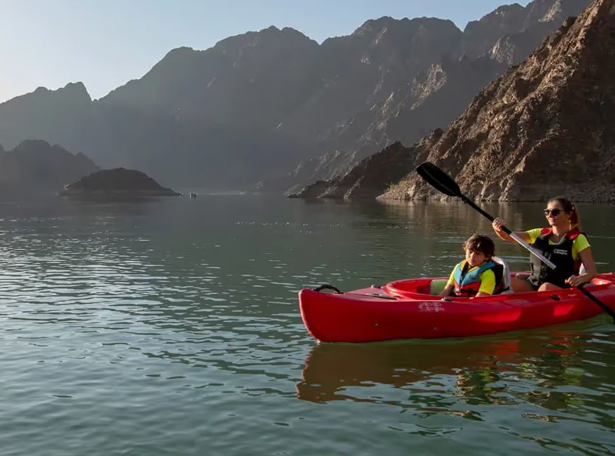 Hatta Dam mountain backdrop