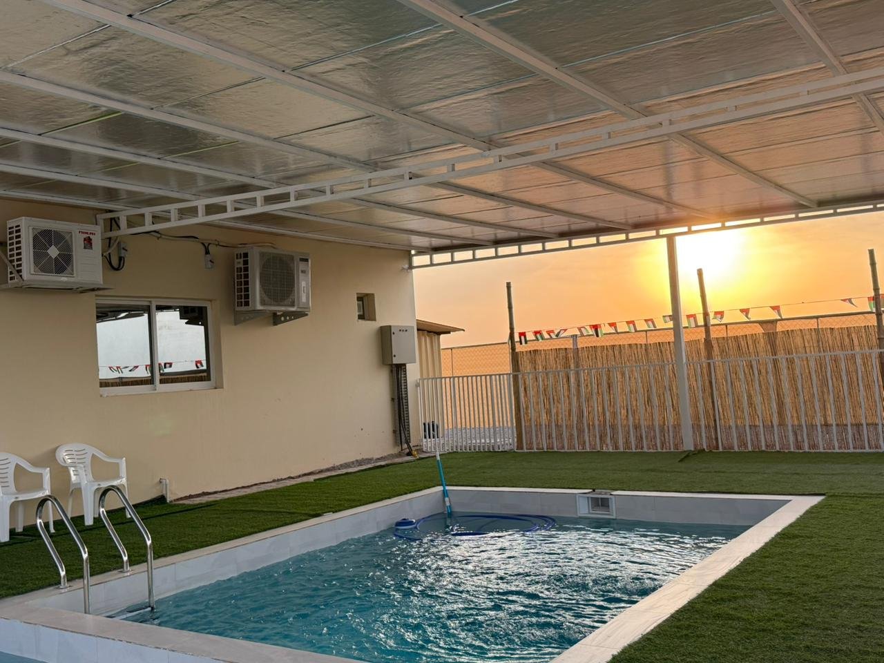 Serenity Farmhouse Pool Area